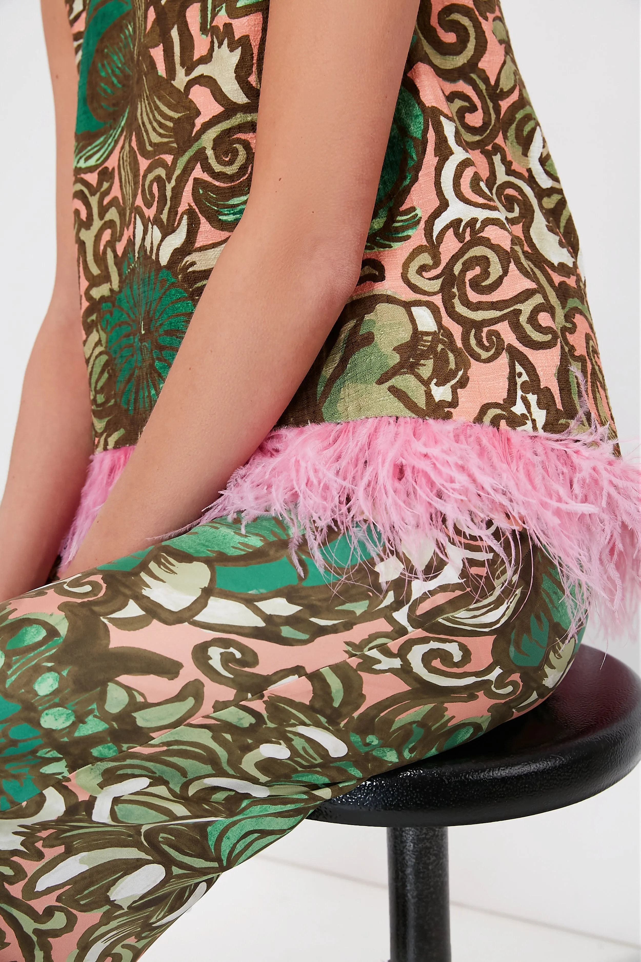 Anemone Pink La Scala Top with Feathers