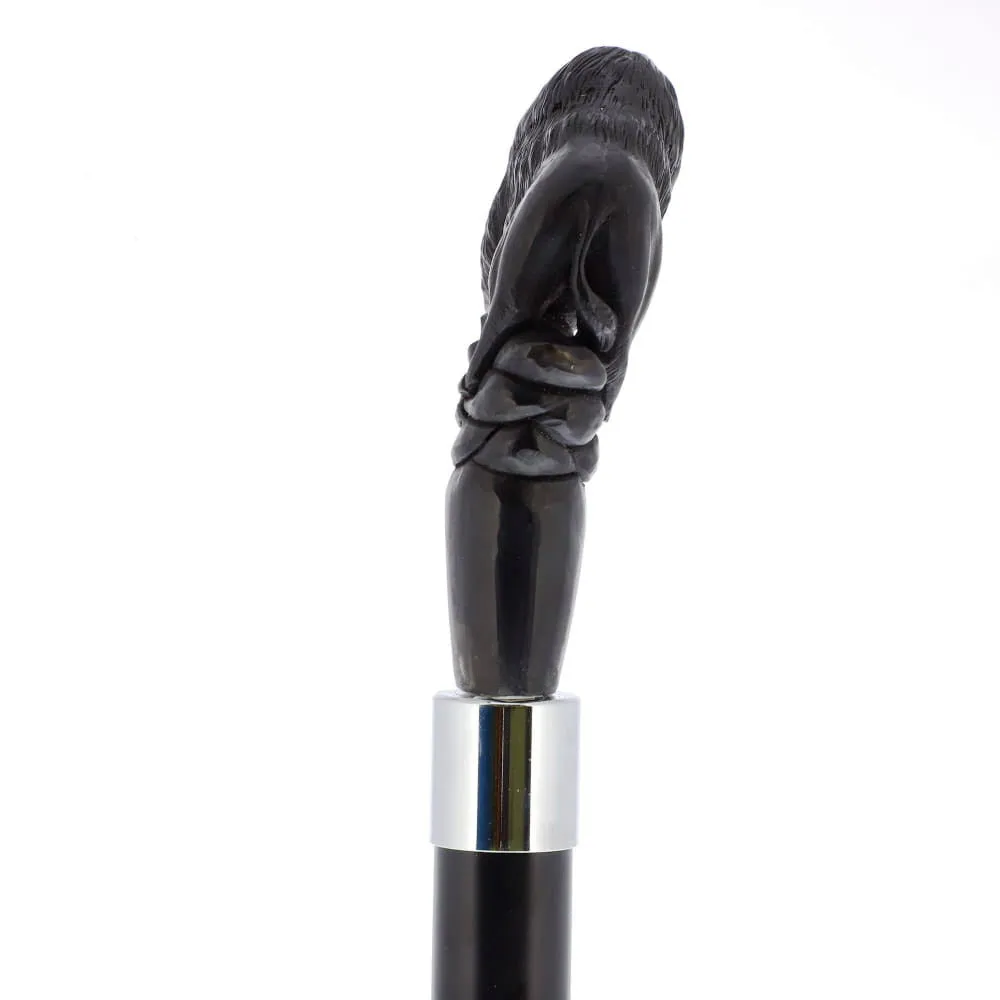 Bison Dark Buffalo Horn Handle Collector Cane w/Custom Shaft and Collar
