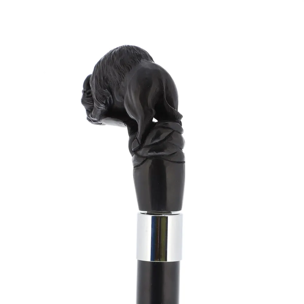 Bison Dark Buffalo Horn Handle Collector Cane w/Custom Shaft and Collar