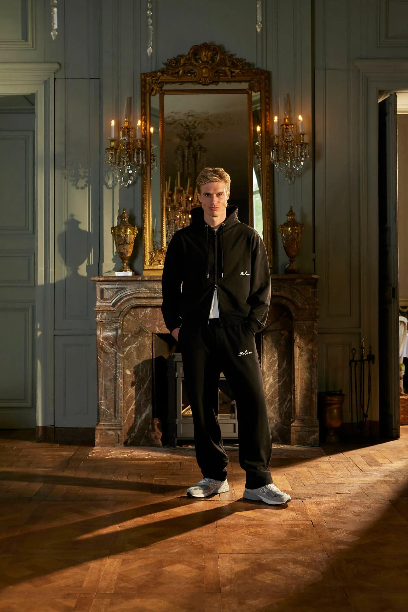 Black Logo Zip Through Hoodie