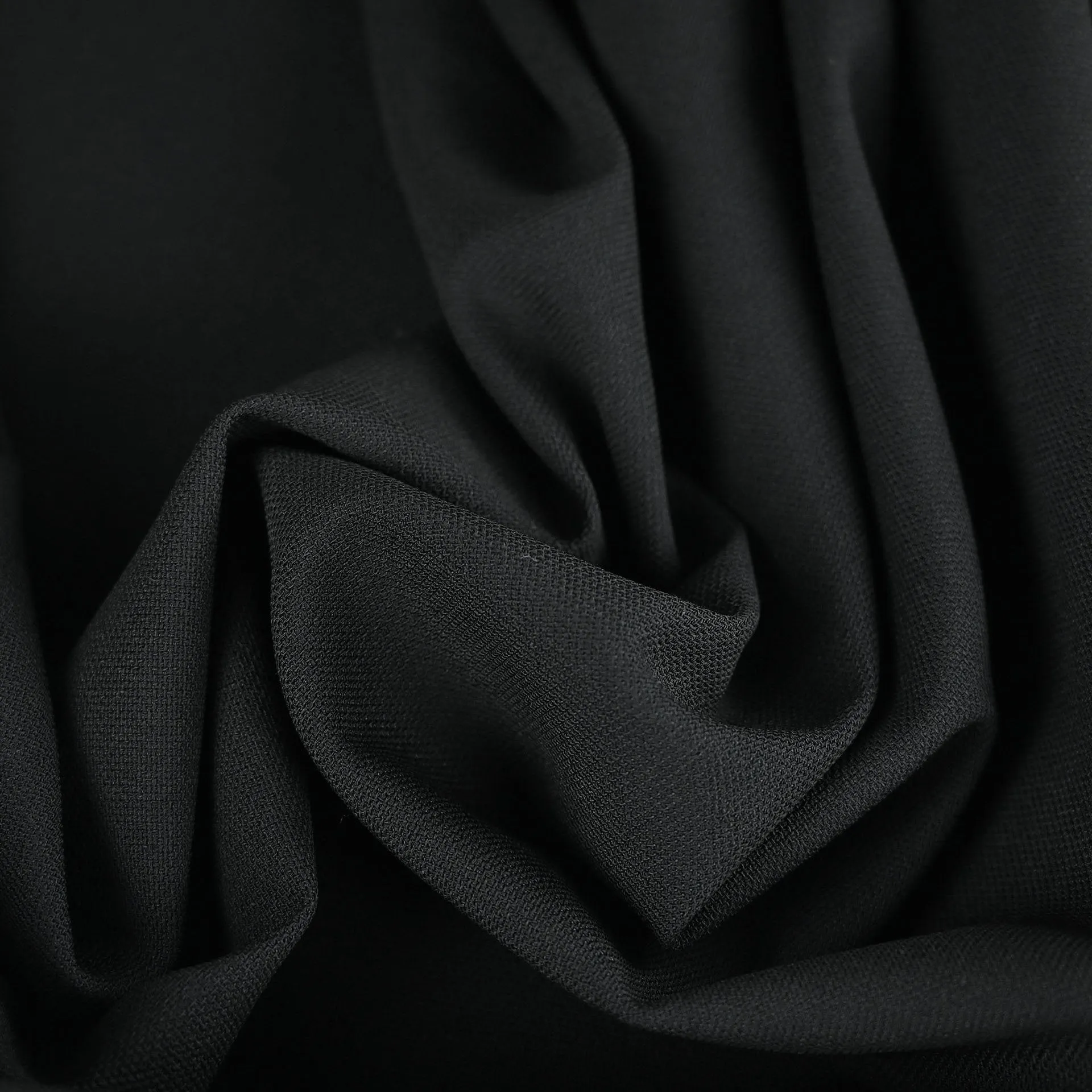 Black Wool Stretch Fabric 4059