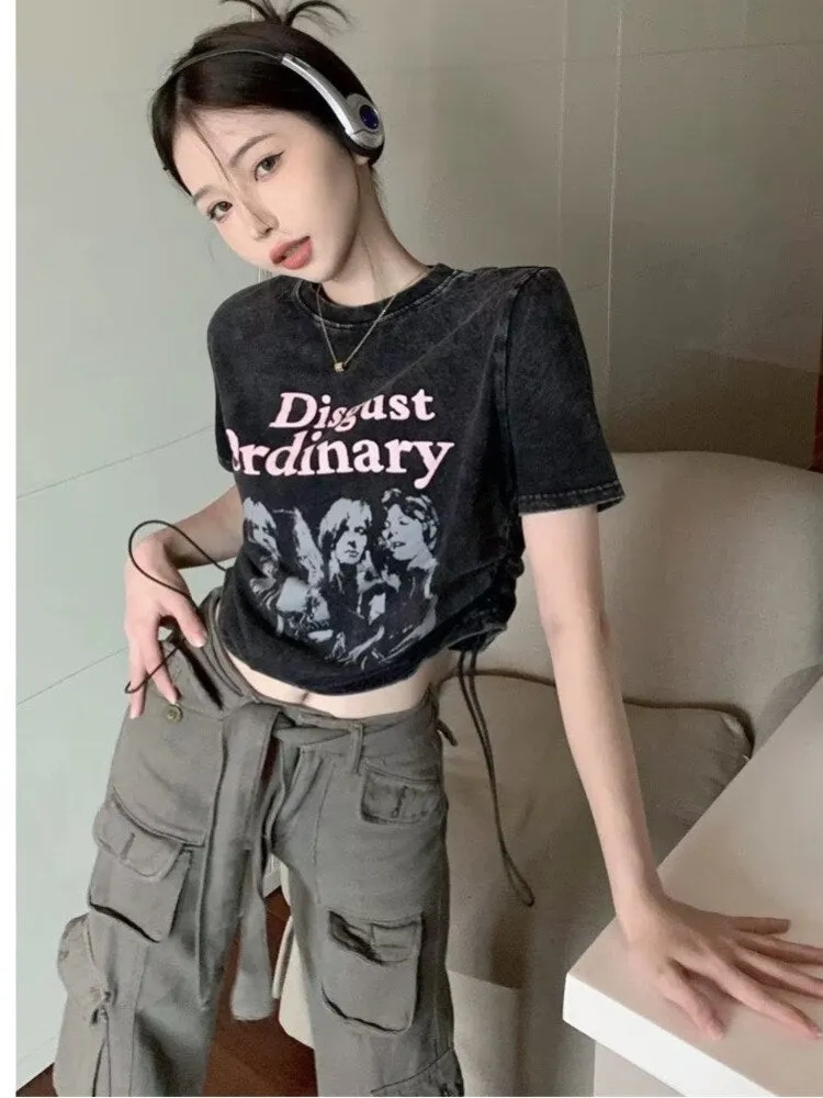 deanwangkt trousers summer popular light-colored women's new temperament trend wide-leg pants Japanese fashion zipper jeans