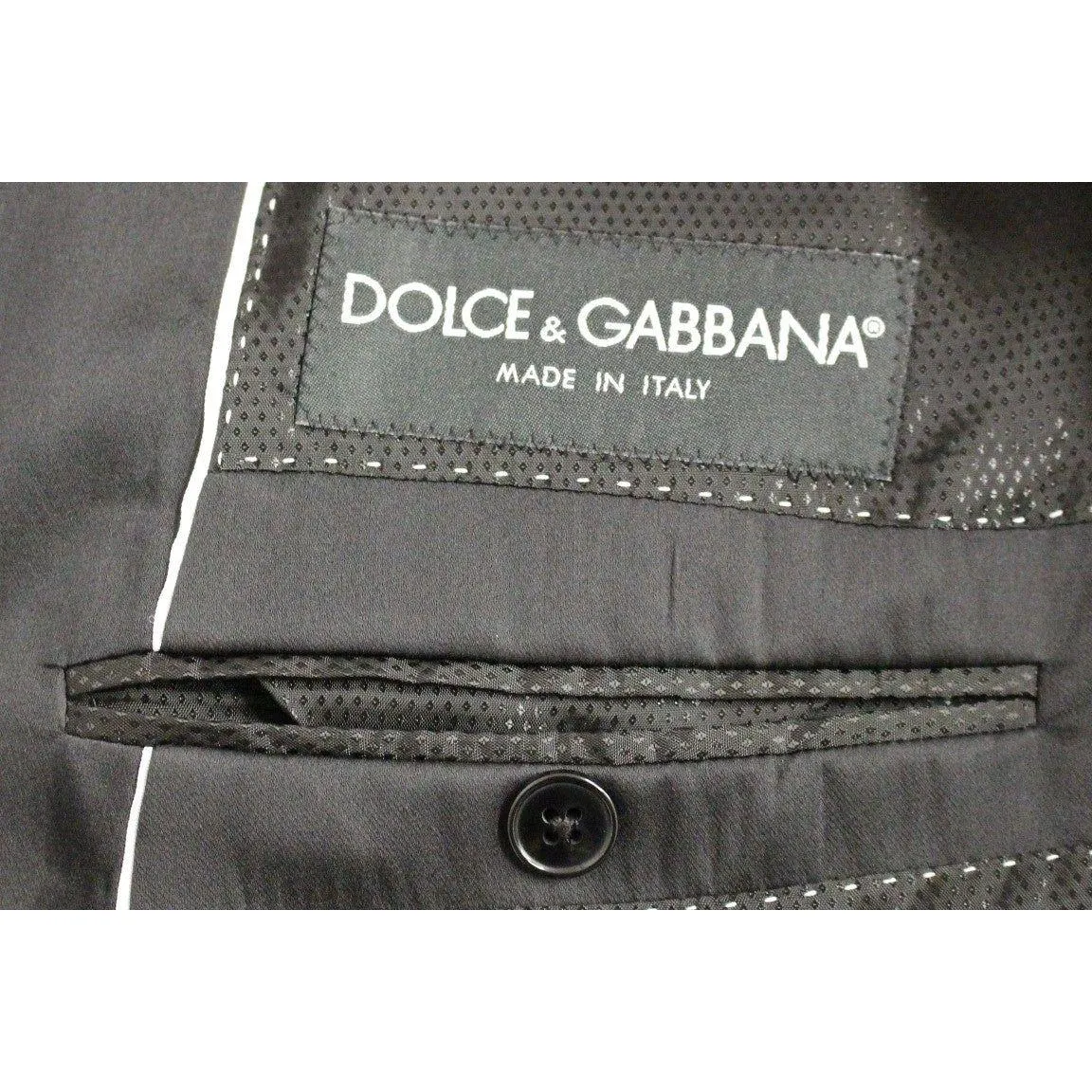 Dolce & Gabbana Elegant Black Striped Wool-Silk Blend Suit