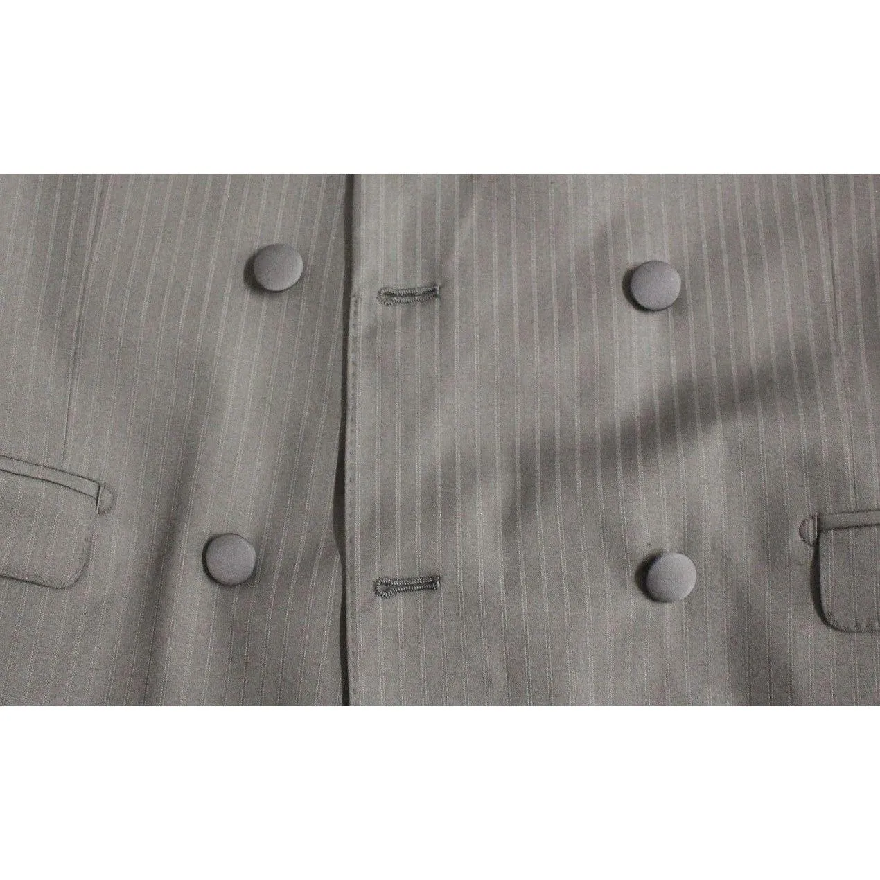 Dolce & Gabbana Elegant Black Striped Wool-Silk Blend Suit