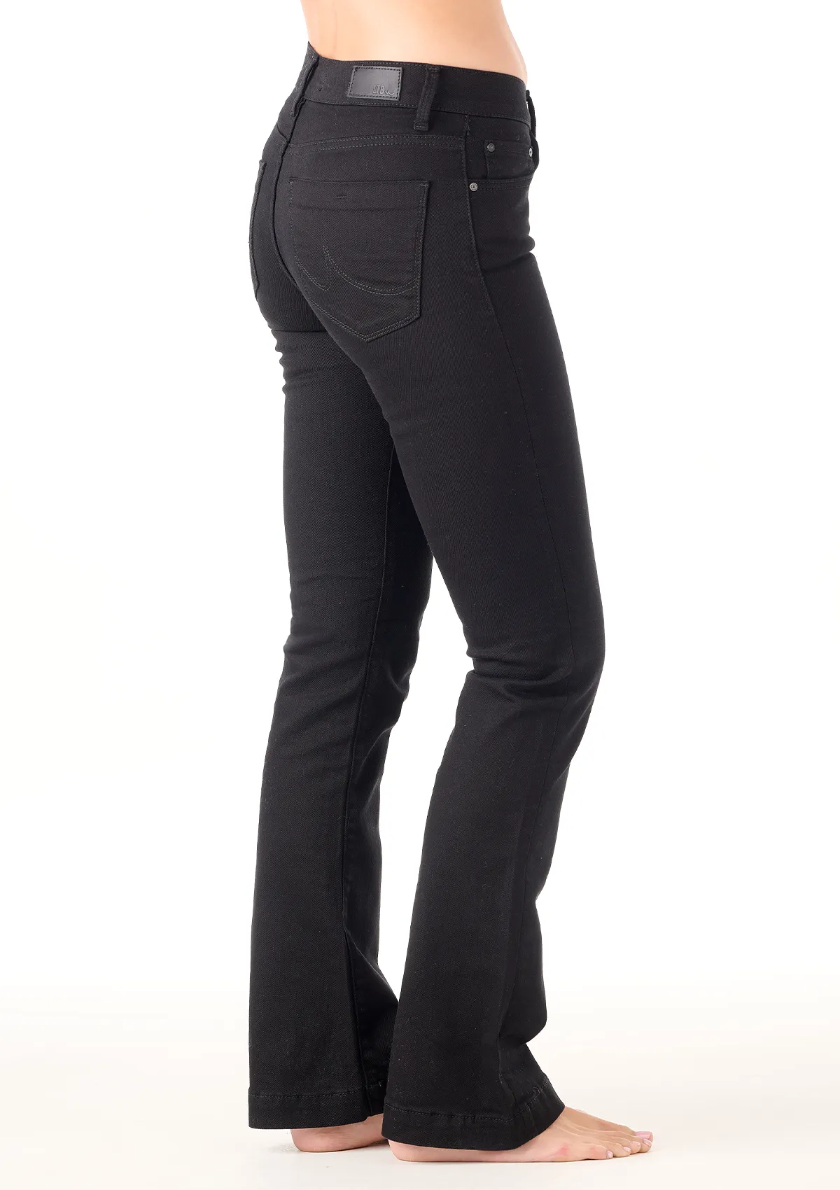 Fallon Black Mid Rise Flare Jean