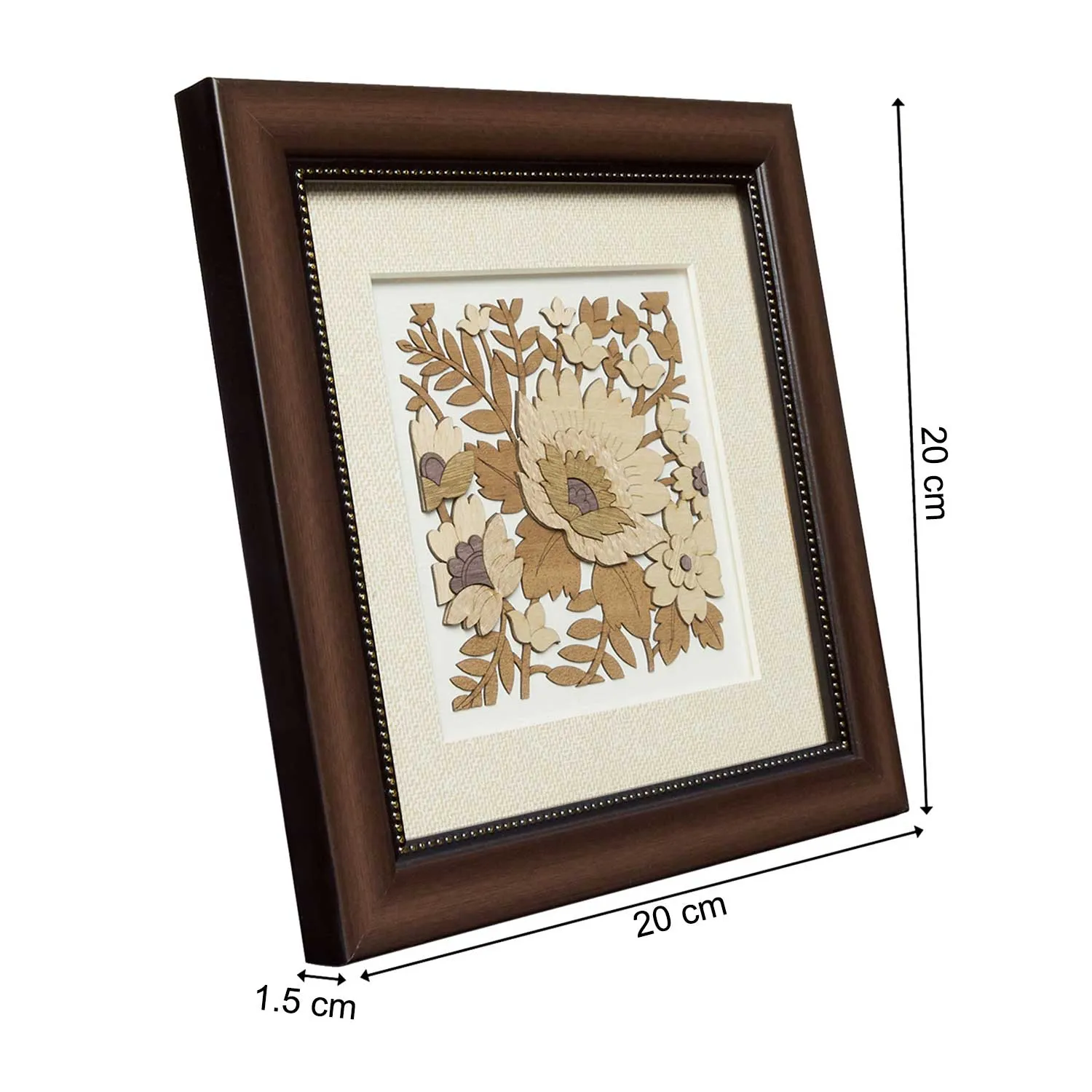 Floral Design Wood Art Frame 8 in x 8 in