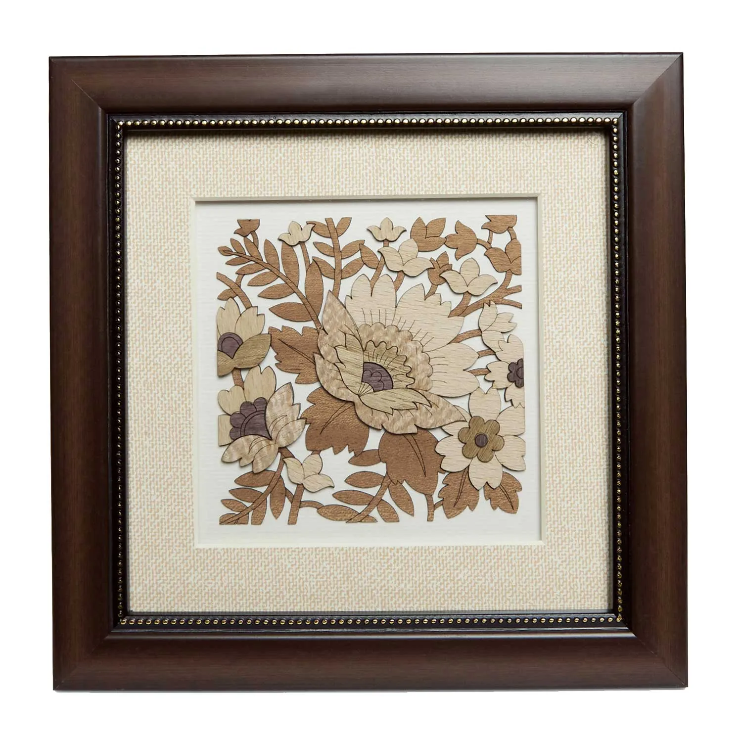 Floral Design Wood Art Frame 8 in x 8 in