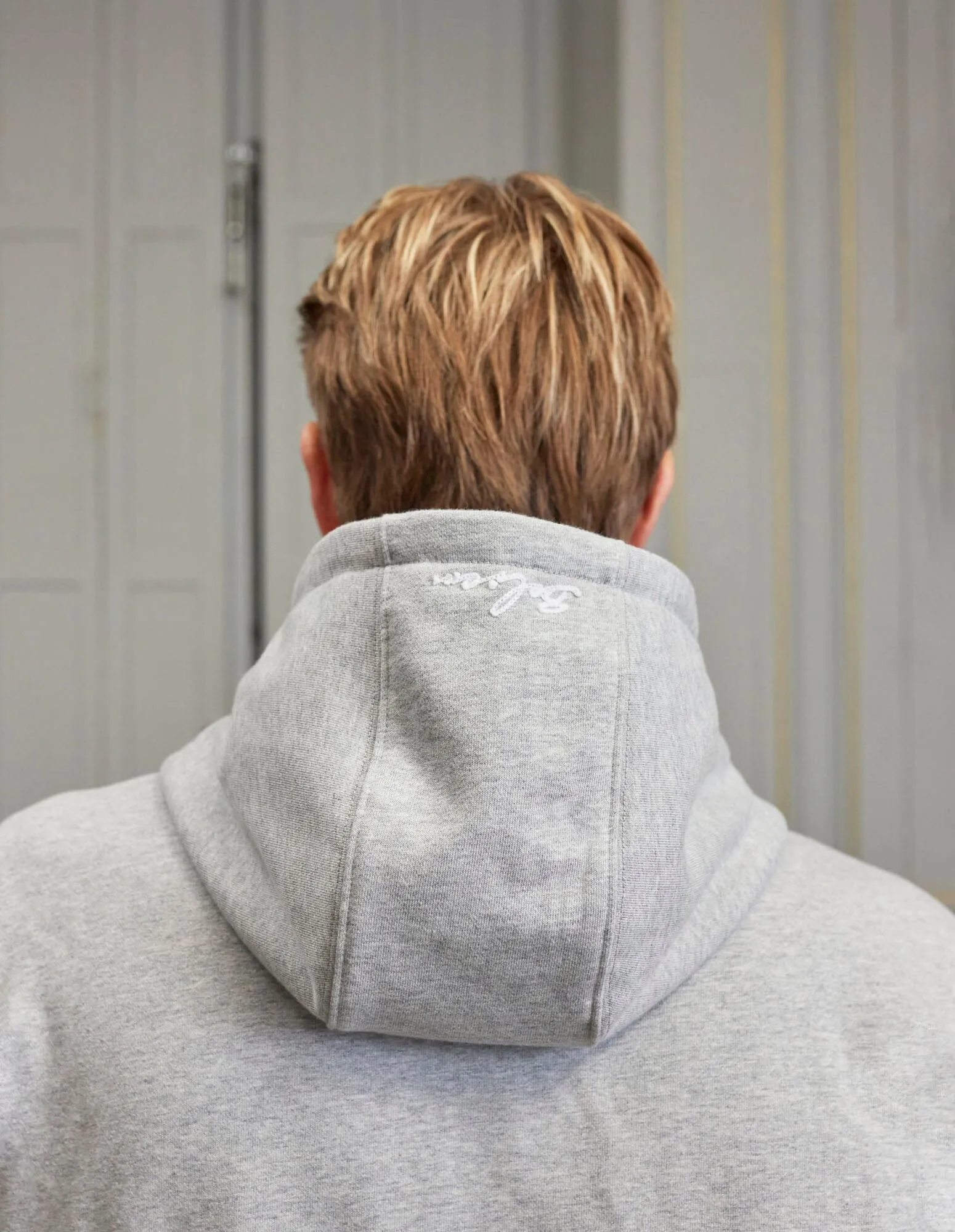 Grey Marl Logo Zip Through Hoodie