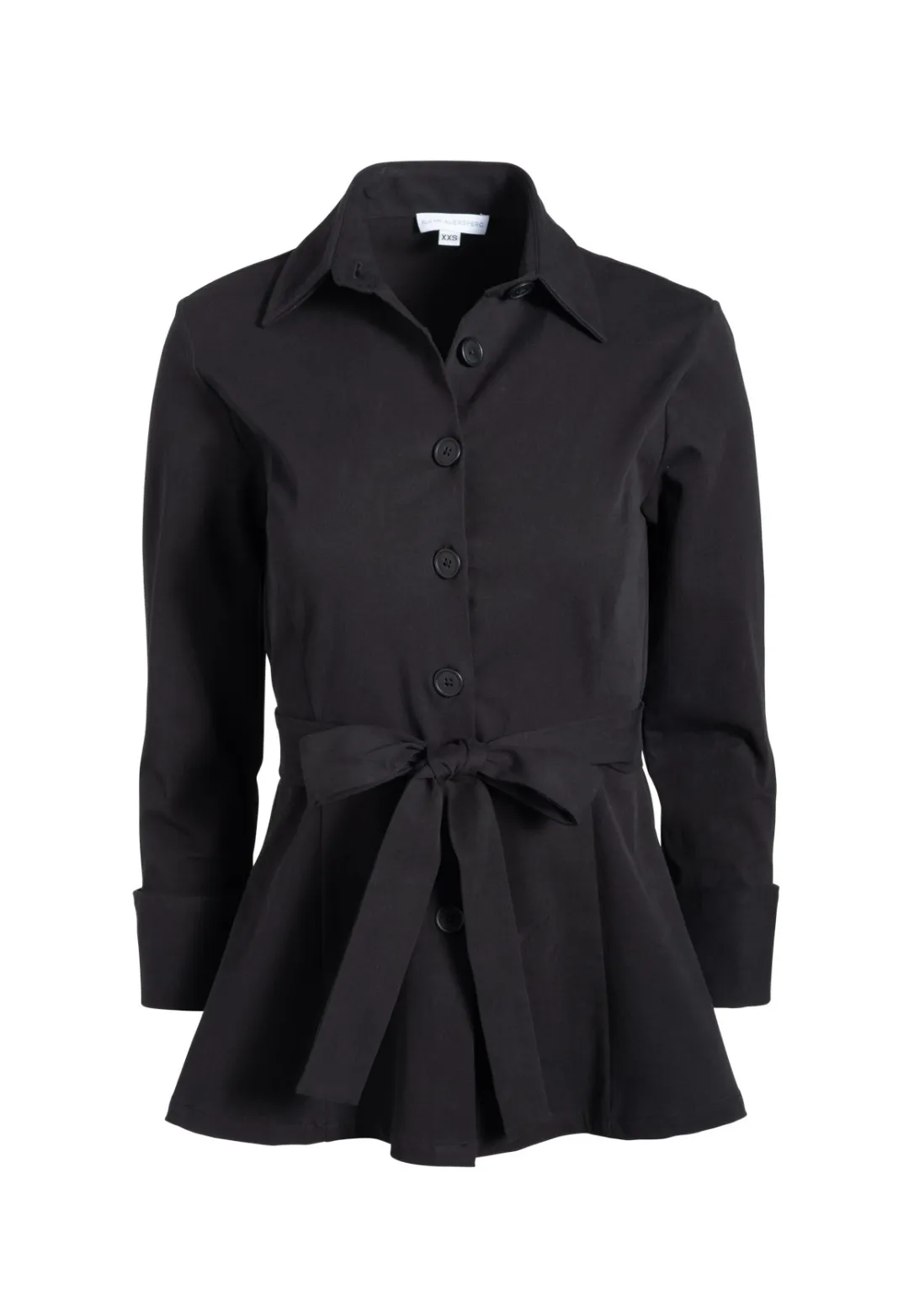 Keaton Italian Stretch Blouse in Black