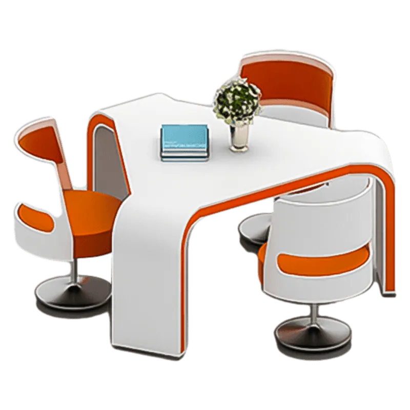 Lacquered reception and negotiation triangle business conference table and chairs HYZ-1071