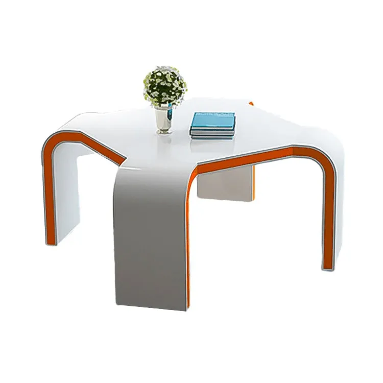 Lacquered reception and negotiation triangle business conference table and chairs HYZ-1071
