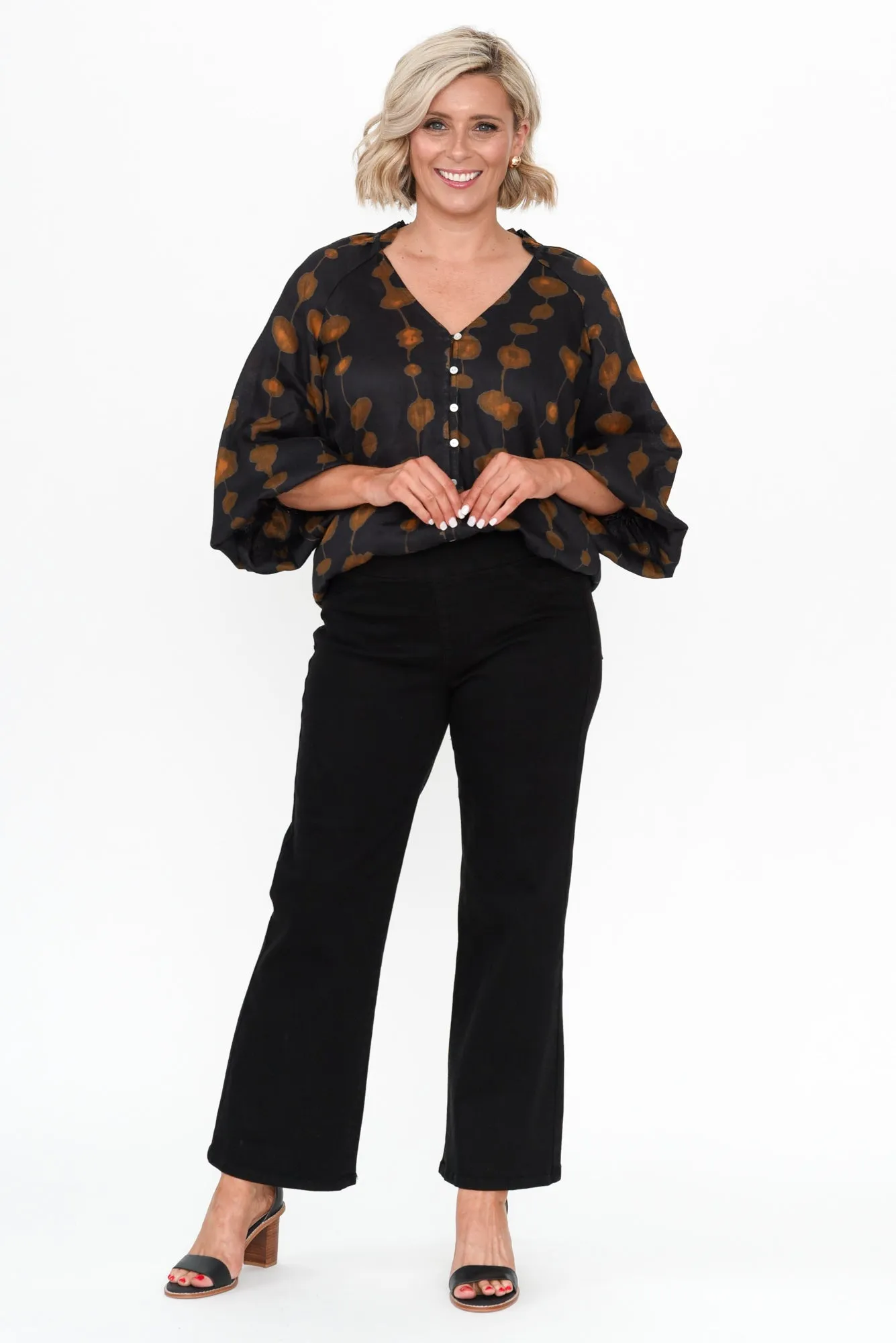 Nicola Black Wide Leg Jeans