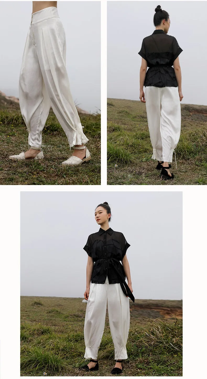 Original Design Women's Long Trousers Loose Casual Waist Nine-point Harem Pants