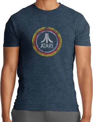 Ripple Junction Atari Men's Short Sleeve T-Shirt Distressed Classic Retro Fuji Logo in Circles Vintage Officially Licensed