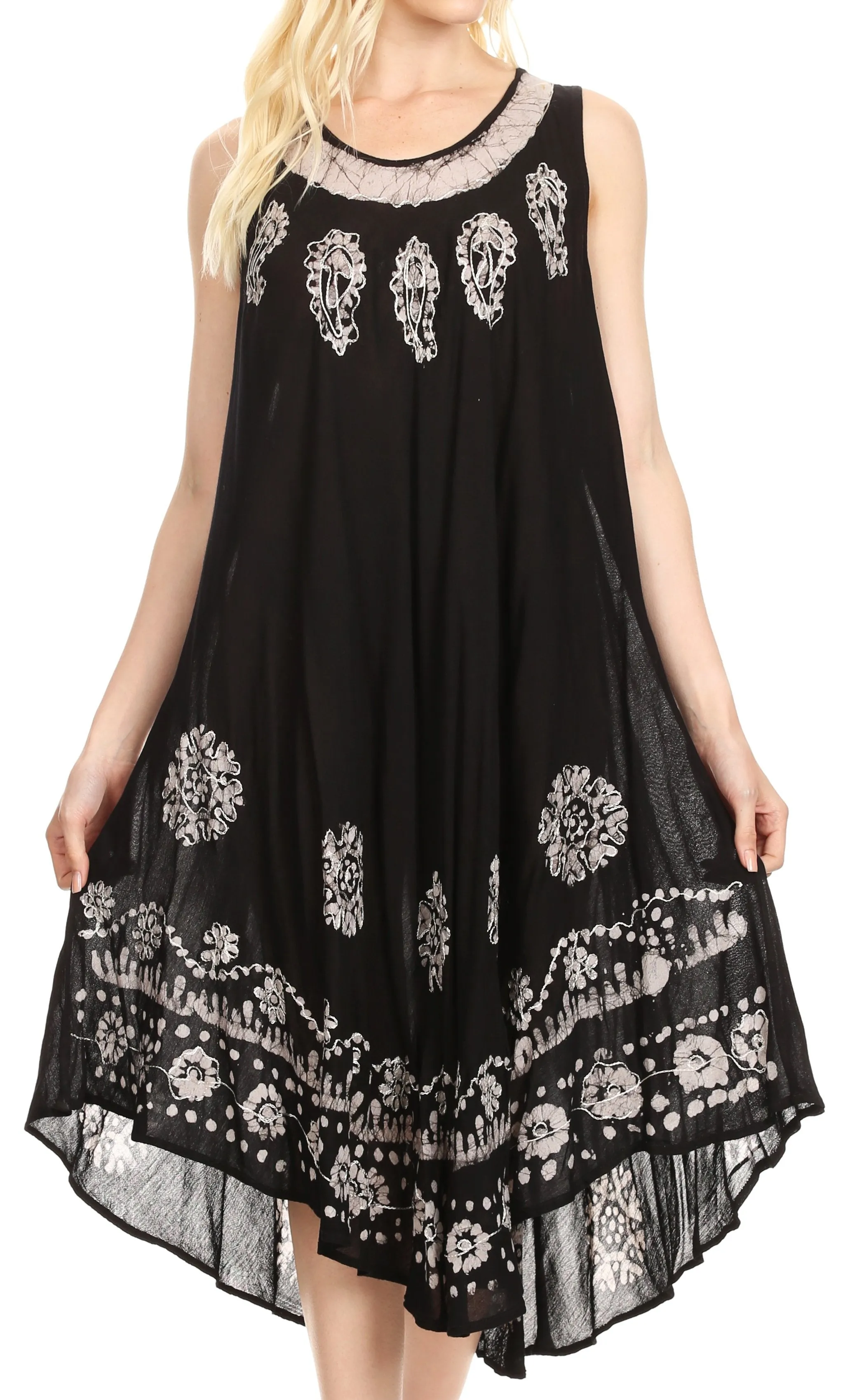 Sakkas Tina Women's Casual Summer Maxi Loose Fit Sleeveless Tank Dress