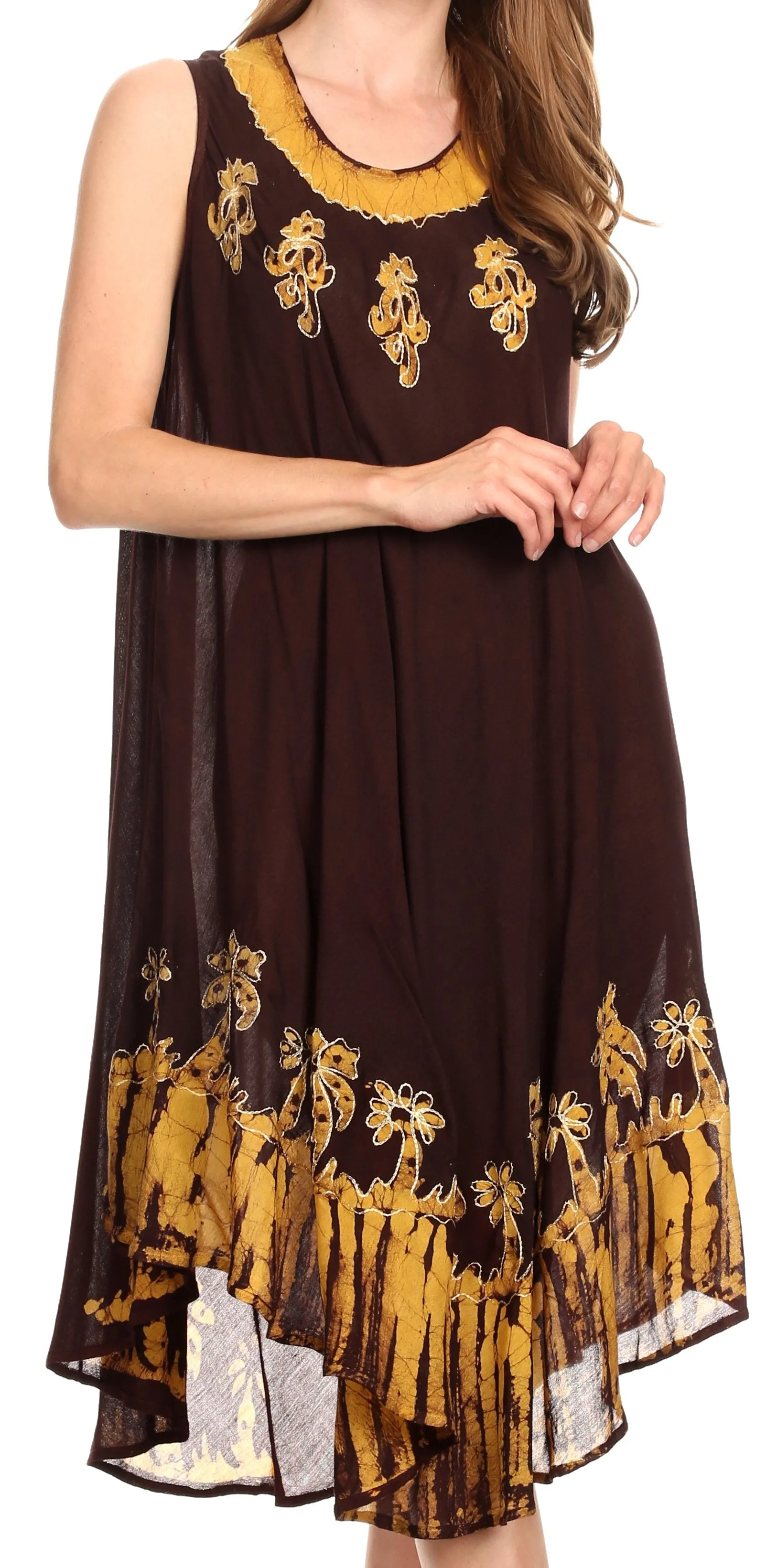 Sakkas Tina Women's Casual Summer Maxi Loose Fit Sleeveless Tank Dress