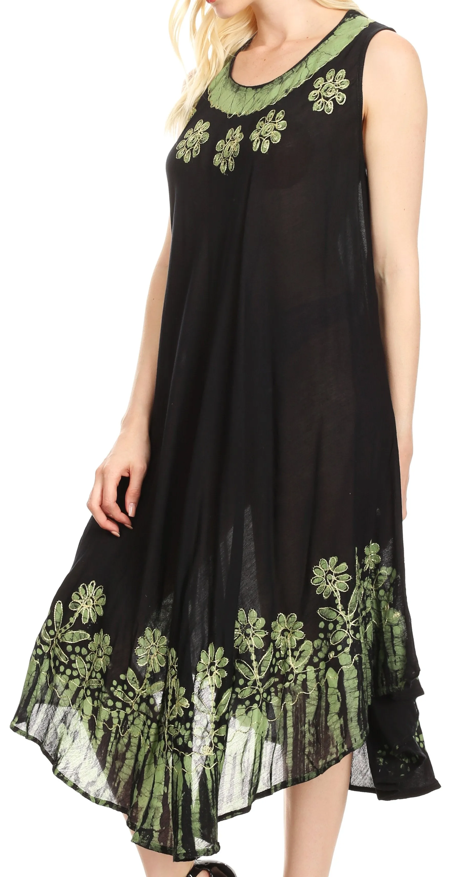 Sakkas Tina Women's Casual Summer Maxi Loose Fit Sleeveless Tank Dress