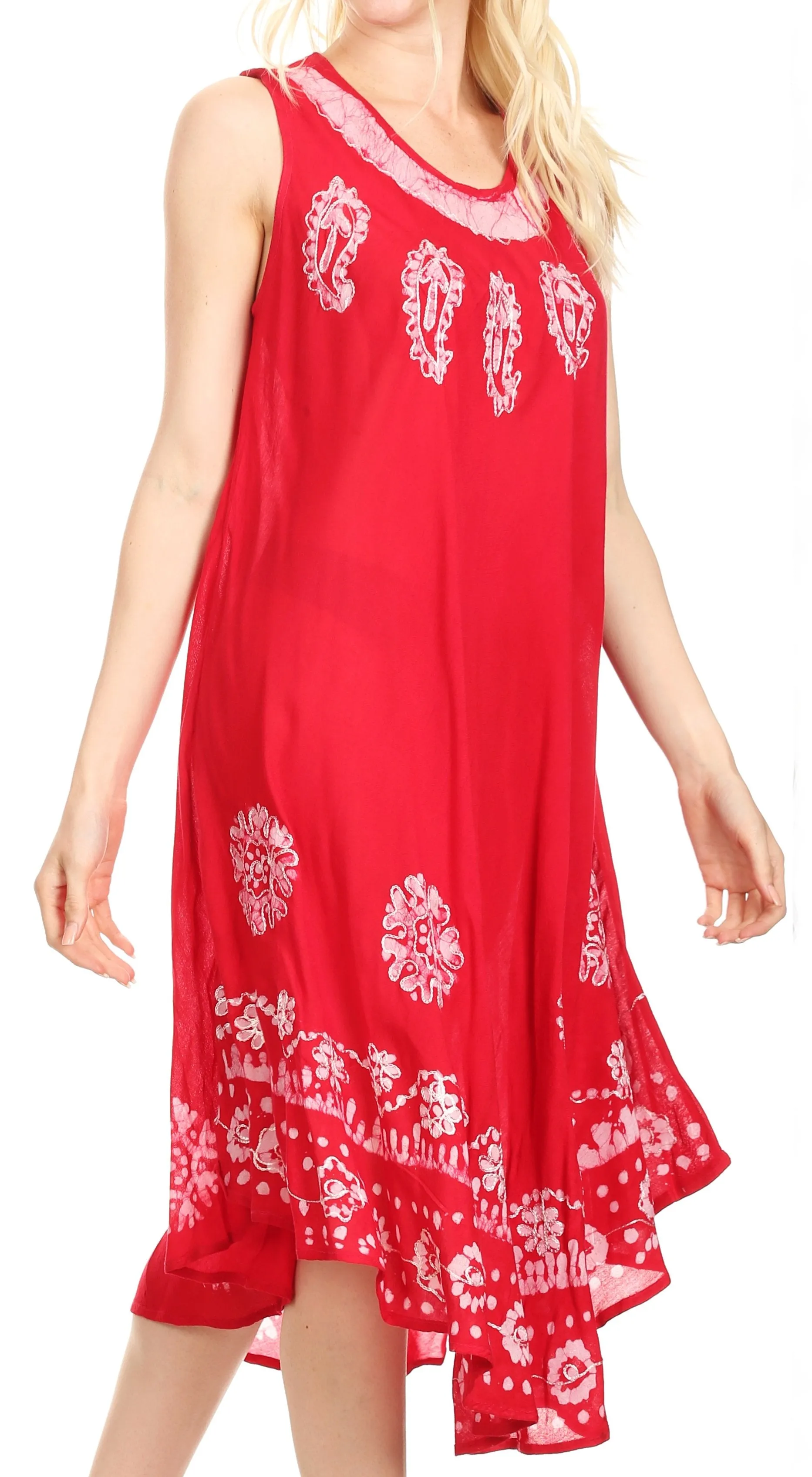 Sakkas Tina Women's Casual Summer Maxi Loose Fit Sleeveless Tank Dress