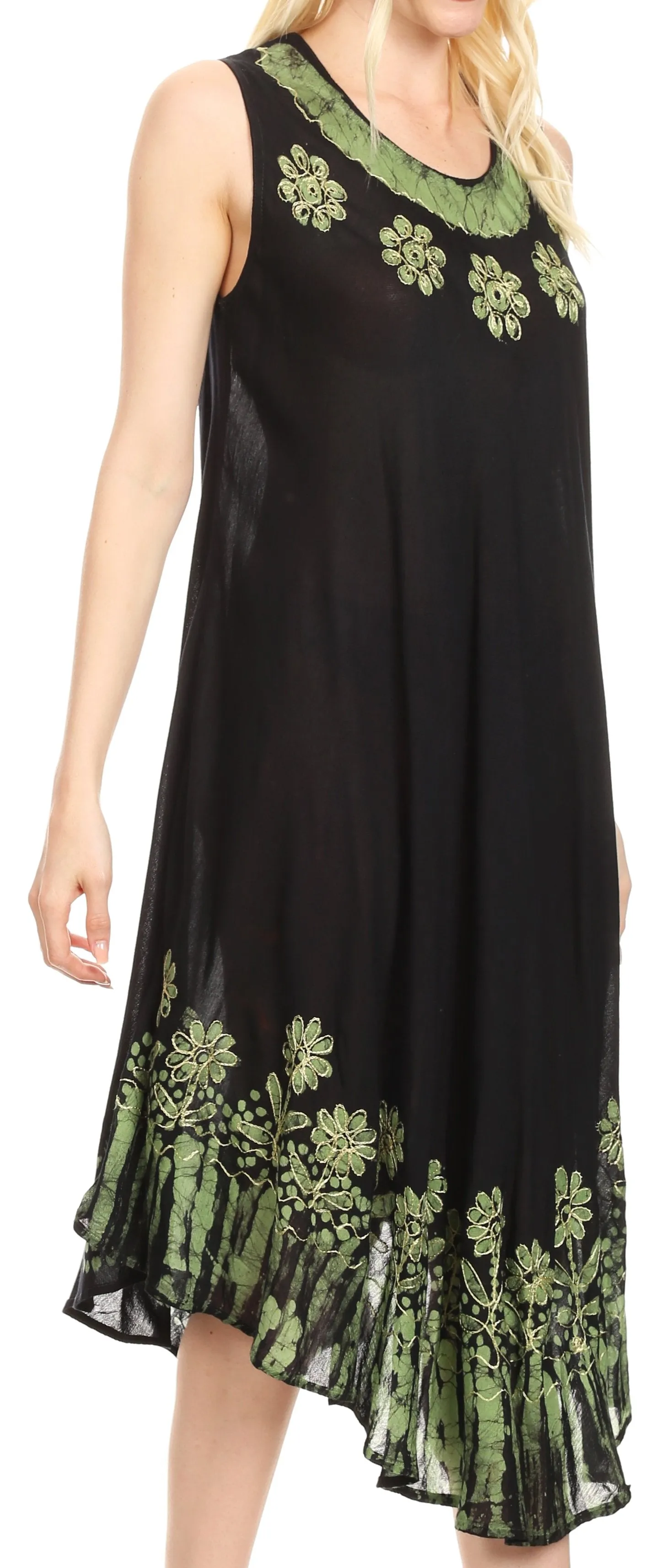 Sakkas Tina Women's Casual Summer Maxi Loose Fit Sleeveless Tank Dress