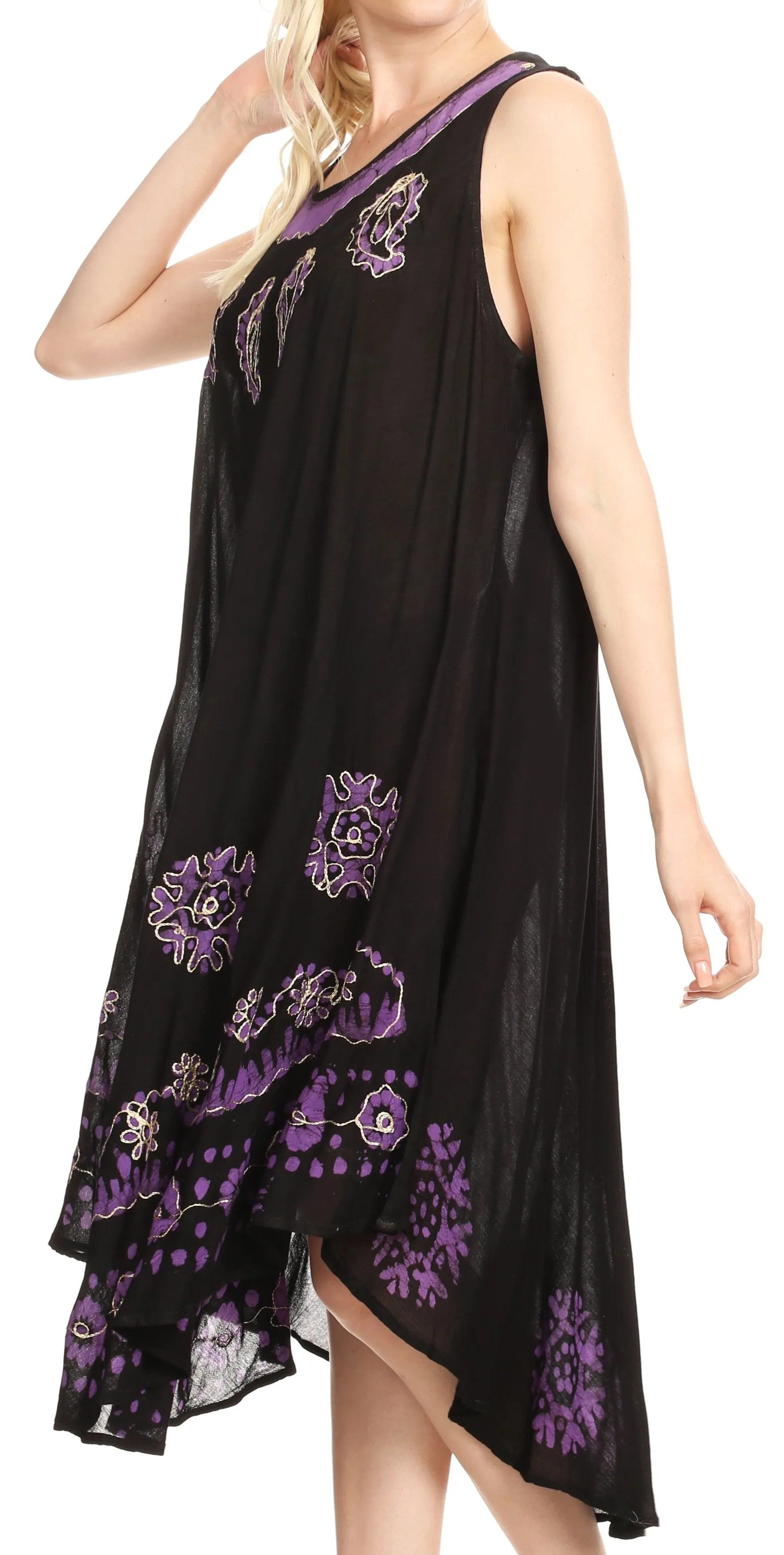 Sakkas Tina Women's Casual Summer Maxi Loose Fit Sleeveless Tank Dress