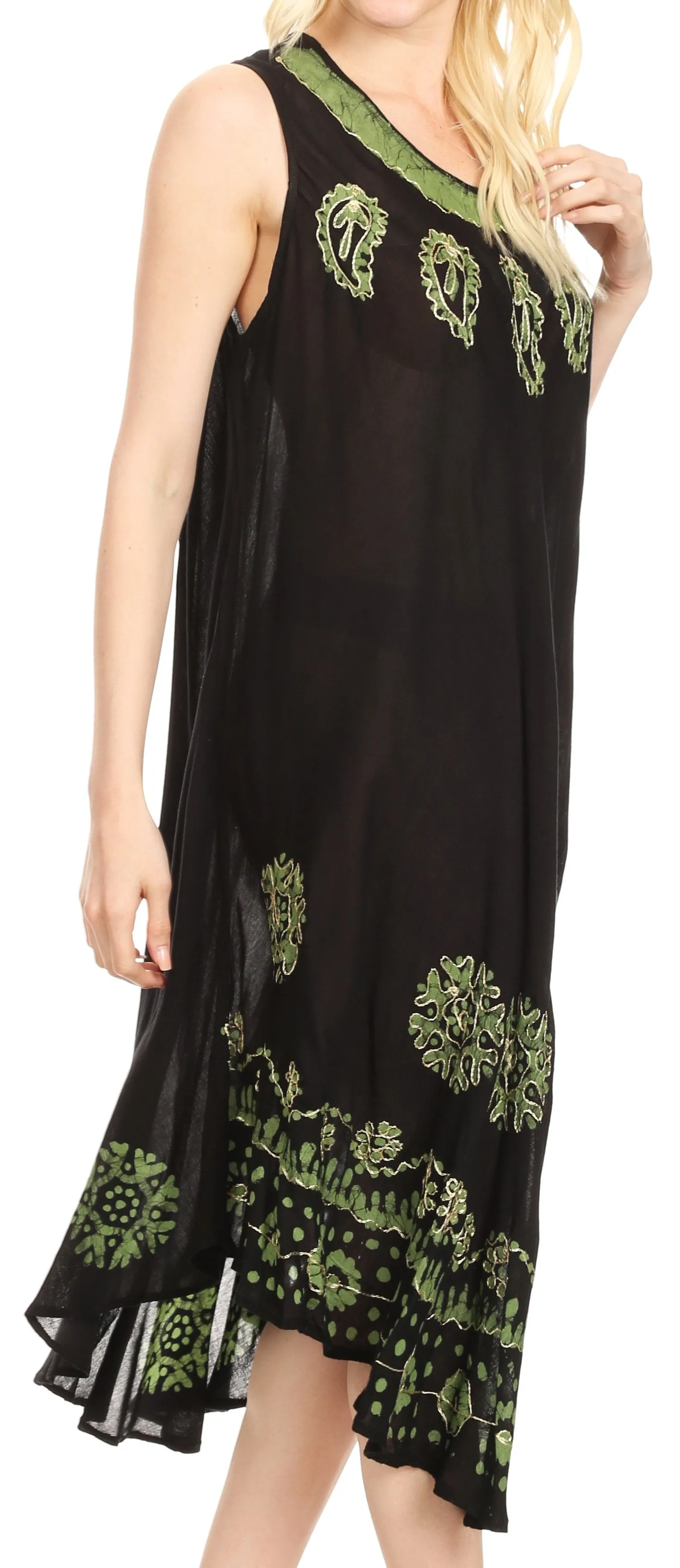 Sakkas Tina Women's Casual Summer Maxi Loose Fit Sleeveless Tank Dress