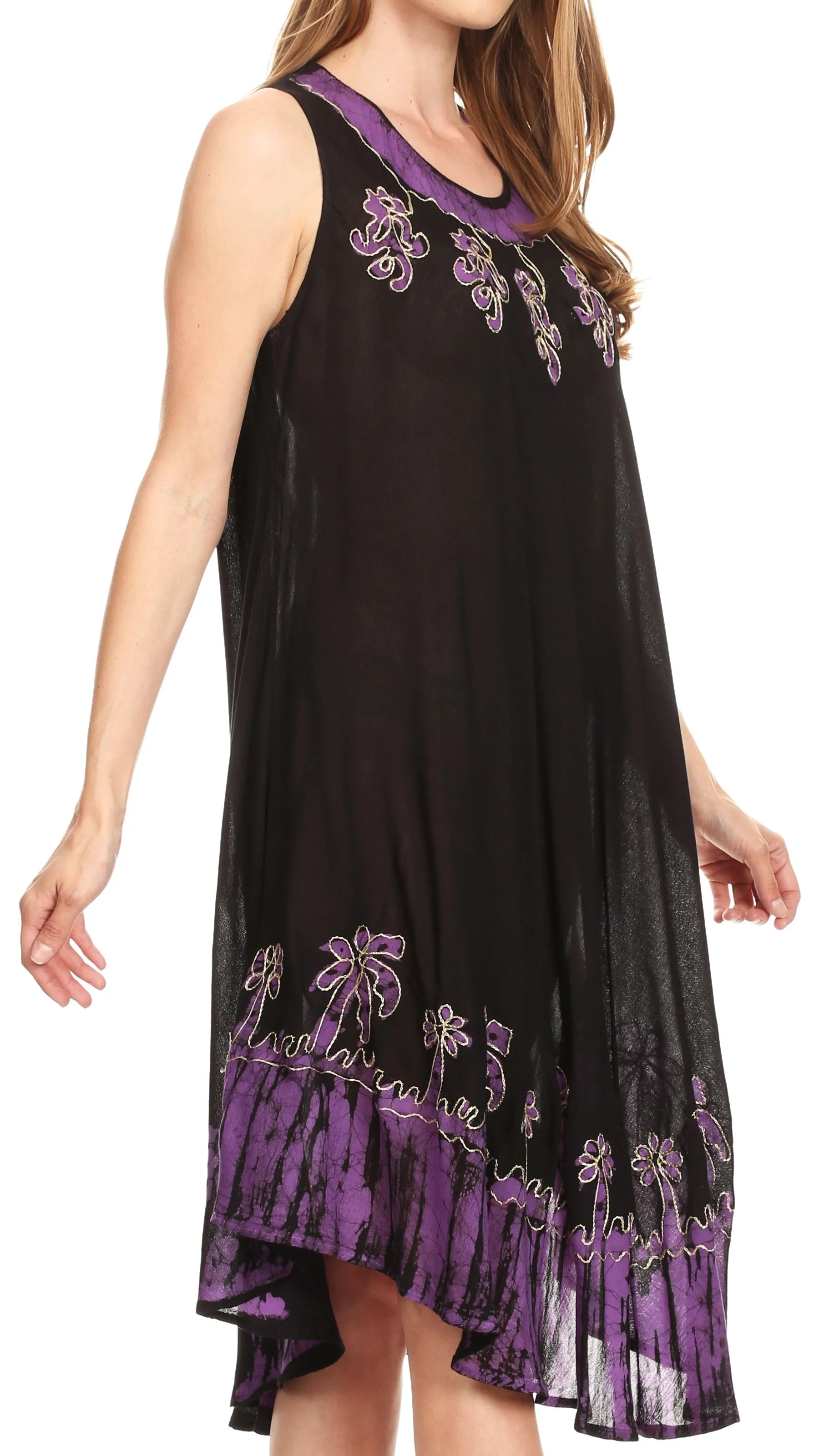 Sakkas Tina Women's Casual Summer Maxi Loose Fit Sleeveless Tank Dress