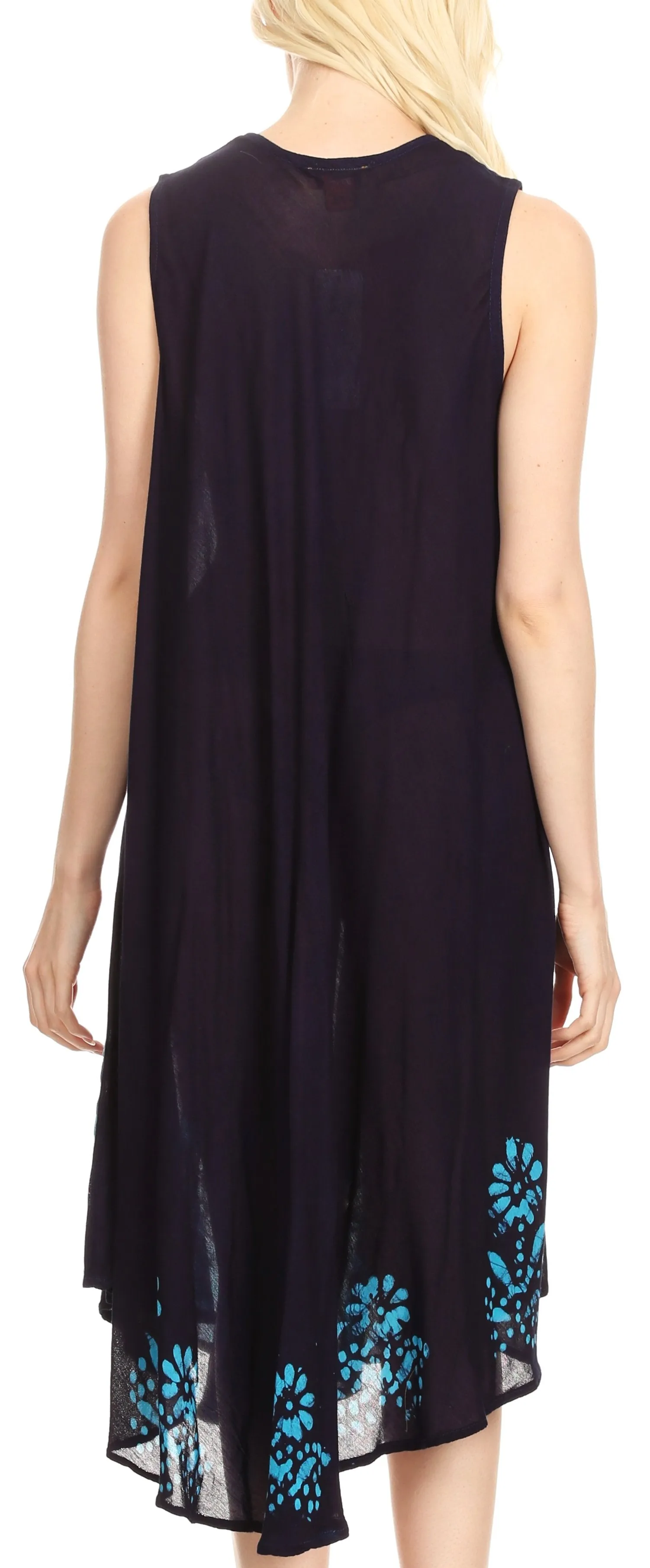 Sakkas Tina Women's Casual Summer Maxi Loose Fit Sleeveless Tank Dress