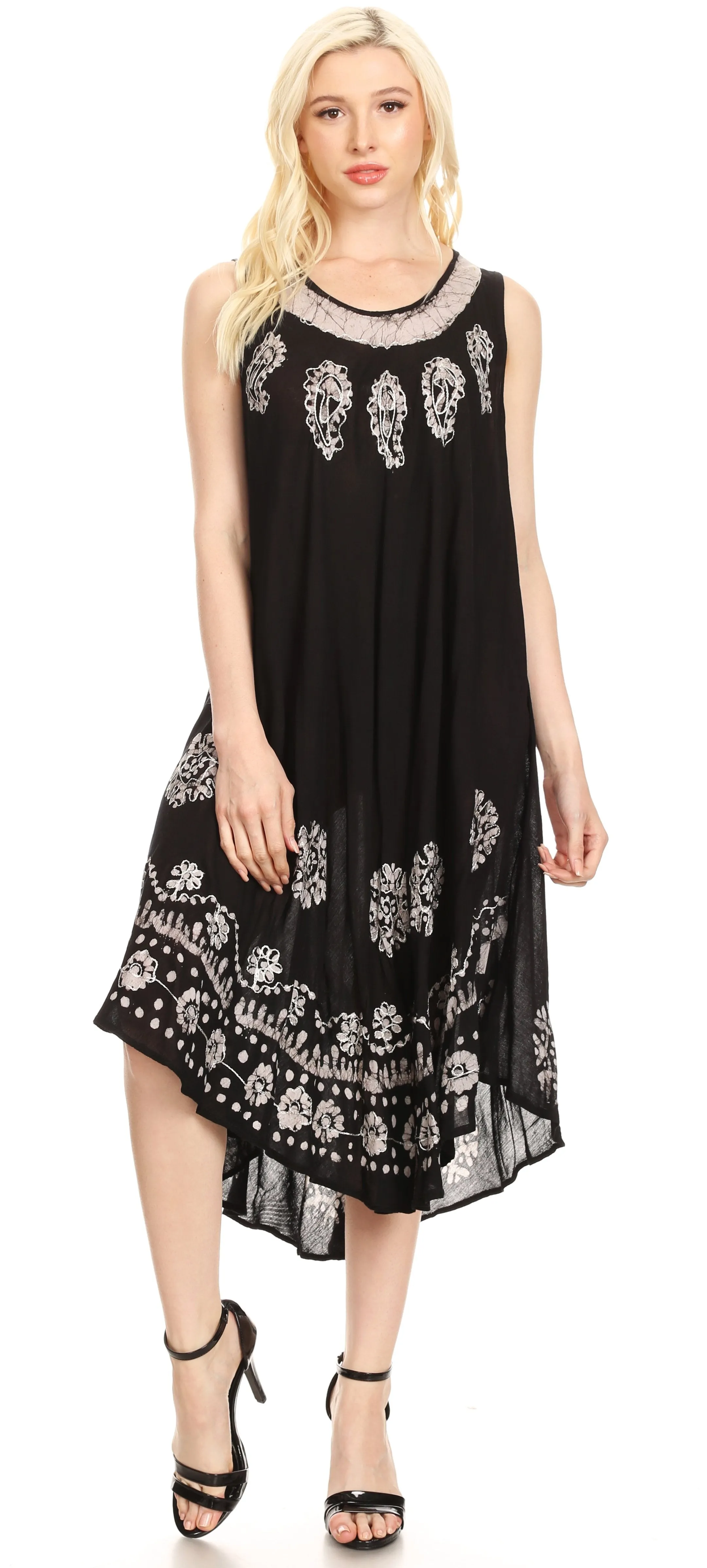 Sakkas Tina Women's Casual Summer Maxi Loose Fit Sleeveless Tank Dress