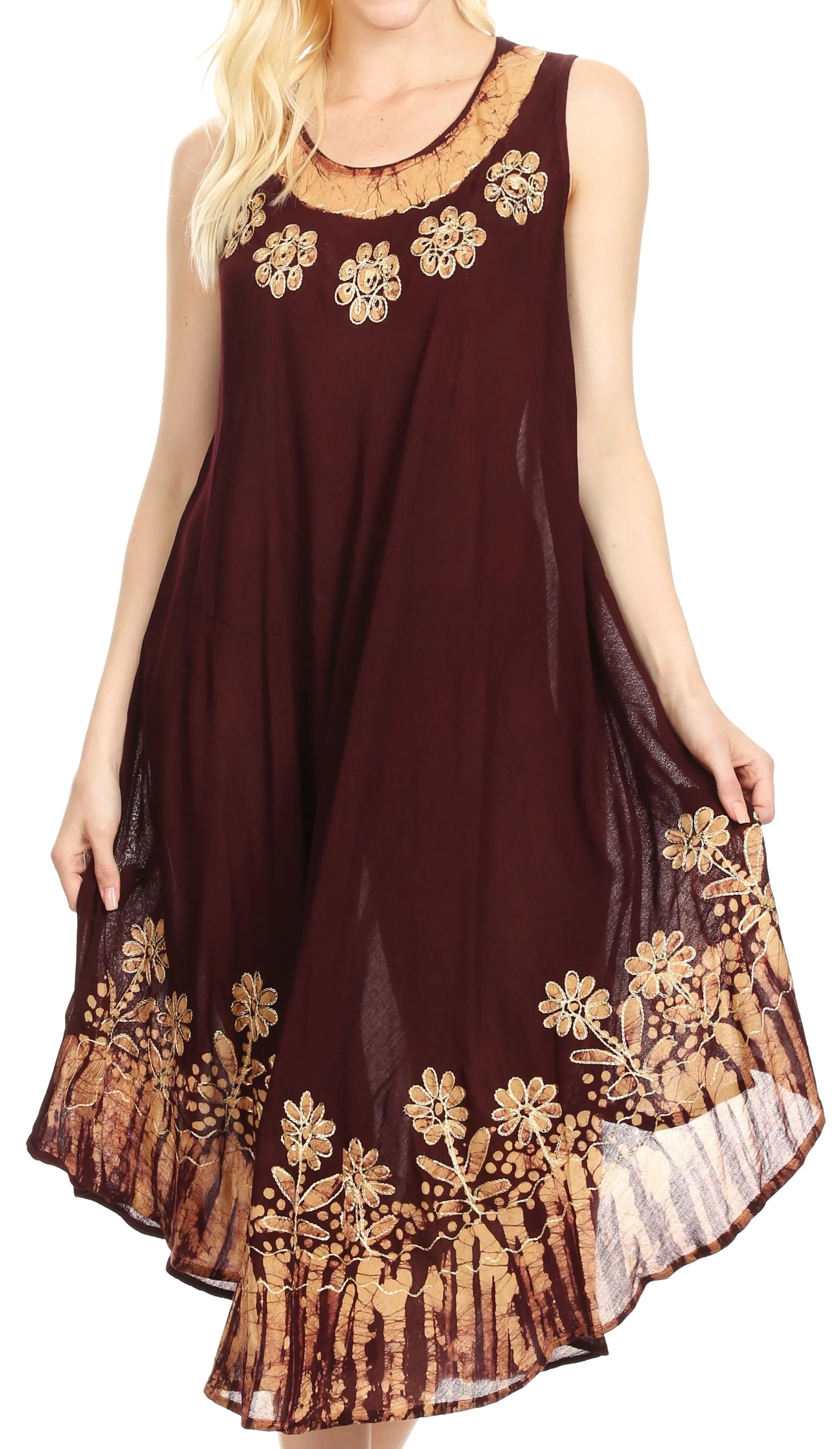 Sakkas Tina Women's Casual Summer Maxi Loose Fit Sleeveless Tank Dress